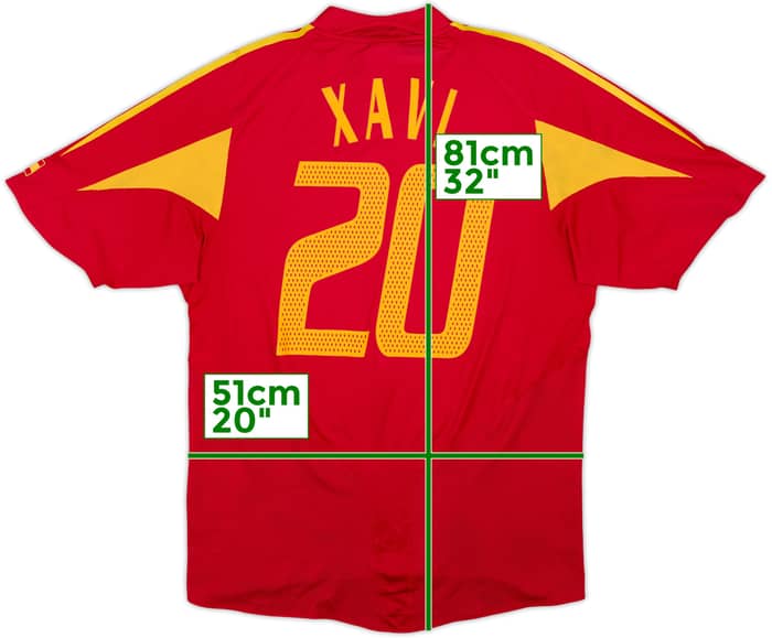 2004-06 Spain Home Shirt Xavi #20 - 6/10 - (S)