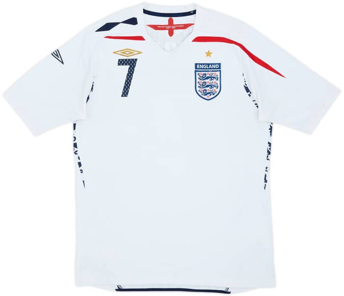 2007-09 England Home Shirt Beckham #7 - 5/10 - (M)