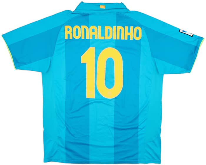 2007-09 Barcelona Away Shirt Ronaldinho #10 - 9/10 - (XL)
