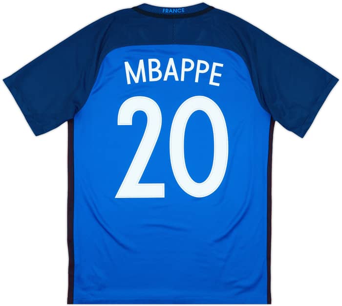 2016-17 France Home Shirt Mbappe #20 - 8/10 - (M)