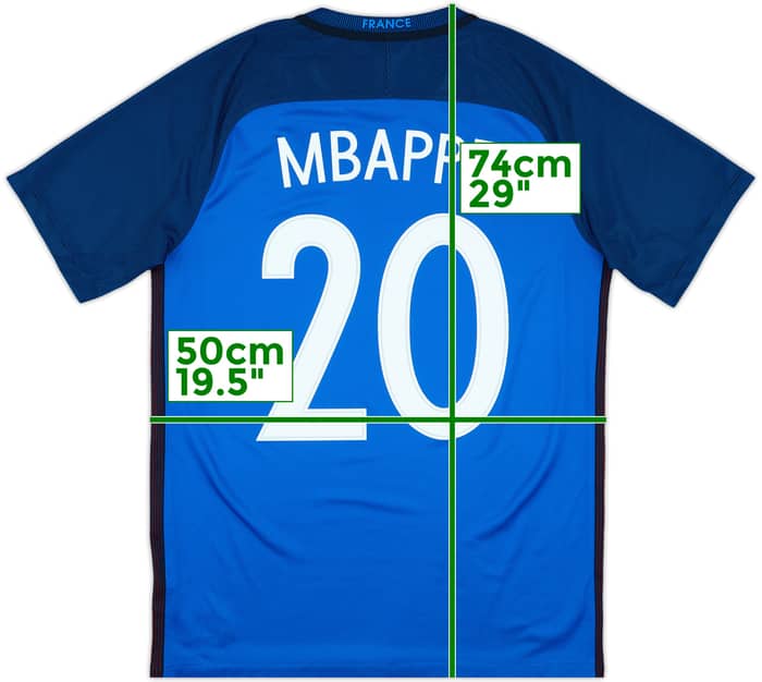 2016-17 France Home Shirt Mbappe #20 - 8/10 - (M)