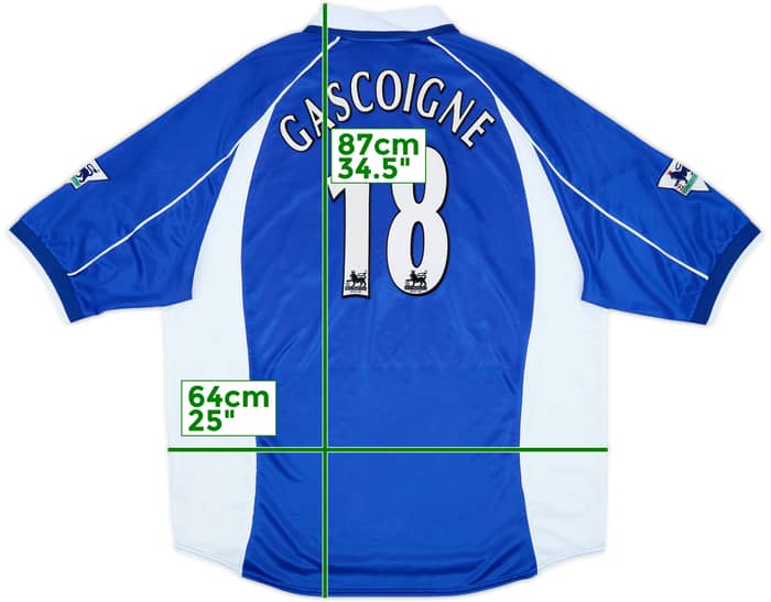 2000-02 Everton Home Shirt Gascoigne #18 - 8/10 - (XXL)