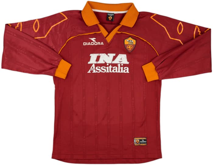 1999-00 Roma Match Issue Home L/S Shirt #7