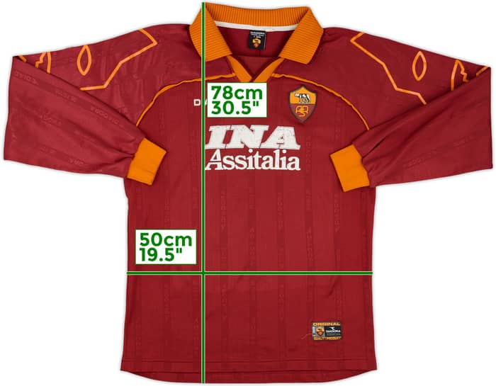 1999-00 Roma Match Issue Home L/S Shirt #7