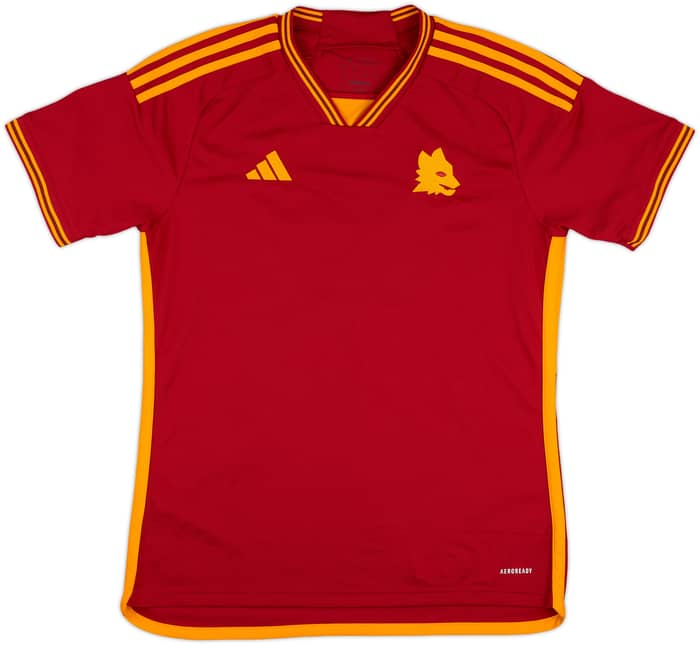 2023-24 Roma Match Issue Signed Home Shirt Zalewski #59
