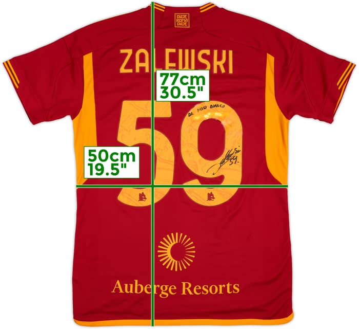 2023-24 Roma Match Issue Signed Home Shirt Zalewski #59