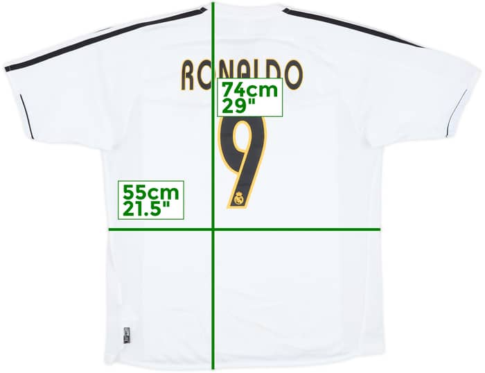 2003-04 Real Madrid Home Shirt Ronaldo #9 - 9/10 - (M)