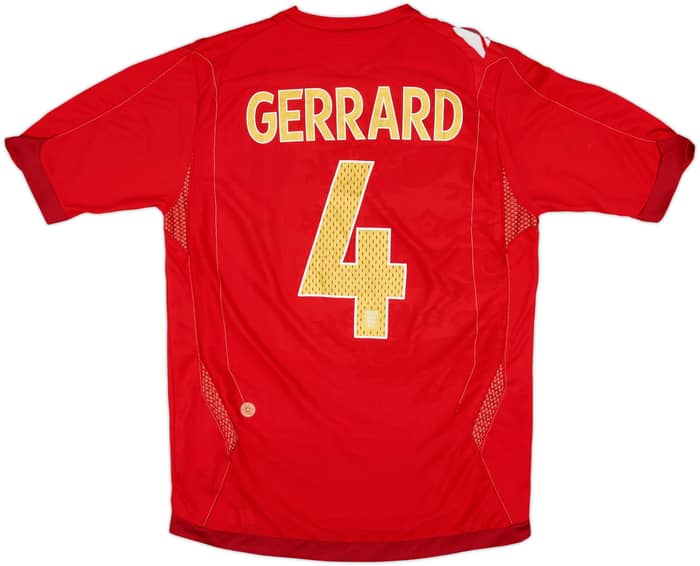 2006-08 England Away Shirt Gerrard #4 - 6/10 - (S)