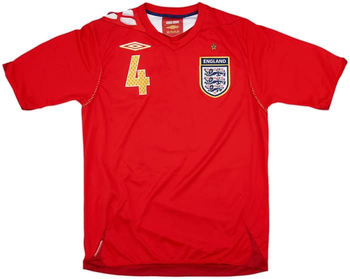 2006-08 England Away Shirt Gerrard #4 - 6/10 - (S)