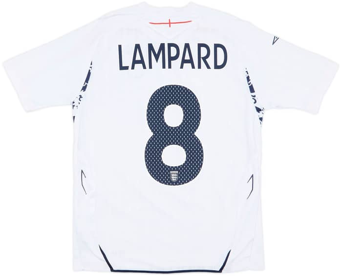 2007-09 England Home Shirt Lampard #8 - 7/10 - (XL.Boys)
