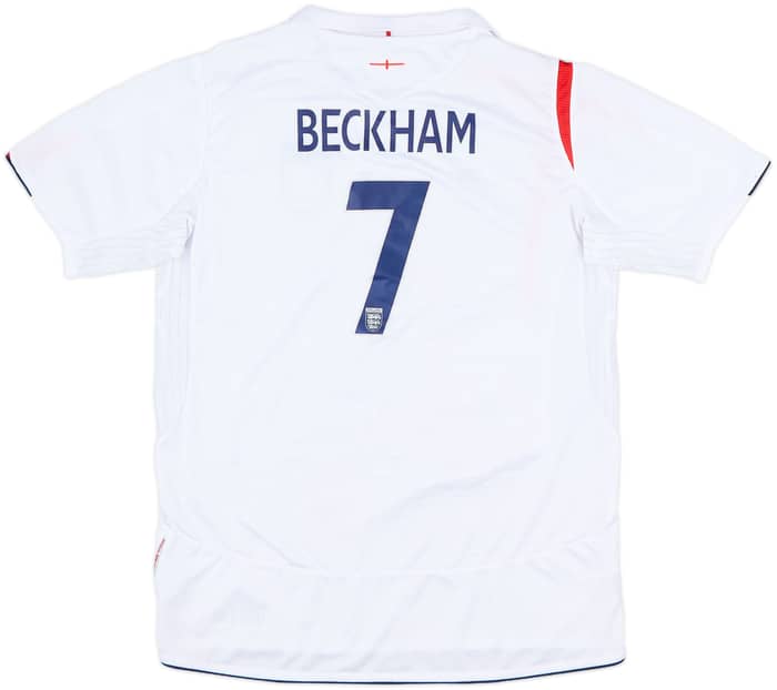 2005-07 England Home Shirt Beckham #7 - 7/10 - (XL.Boys)
