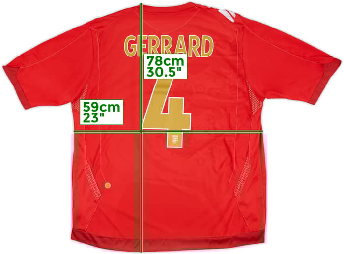 2006-08 England Away Shirt Gerrard #4 - 6/10 - (XXL)