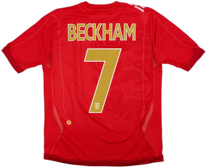 2006-08 England Away Shirt Beckham #7 - 5/10 - (XL.Boys)