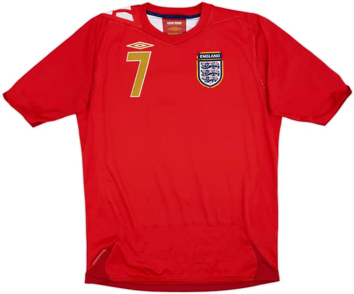 2006-08 England Away Shirt Beckham #7 - 5/10 - (XL.Boys)