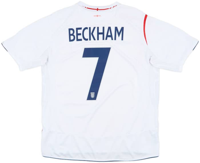 2005-07 England Home Shirt Beckham #7 - 6/10 - (XL)