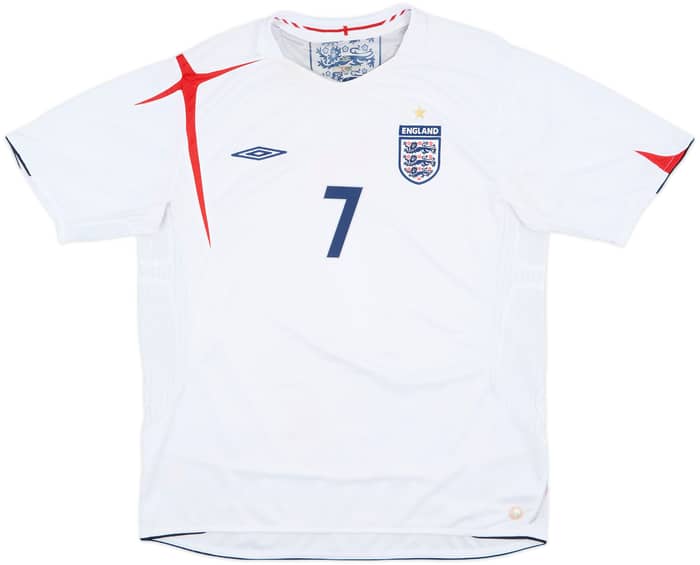 2005-07 England Home Shirt Beckham #7 - 6/10 - (XL)