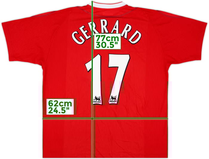 2002-04 Liverpool Home Shirt Gerrard #17 - 6/10 - (XL)