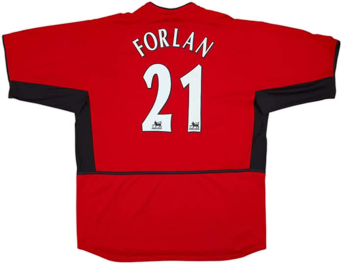 2002-04 Manchester United Signed Home Shirt Forlan #21 - 7/10 - (XXL)