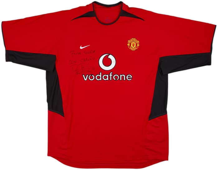 2002-04 Manchester United Signed Home Shirt Forlan #21 - 7/10 - (XXL)