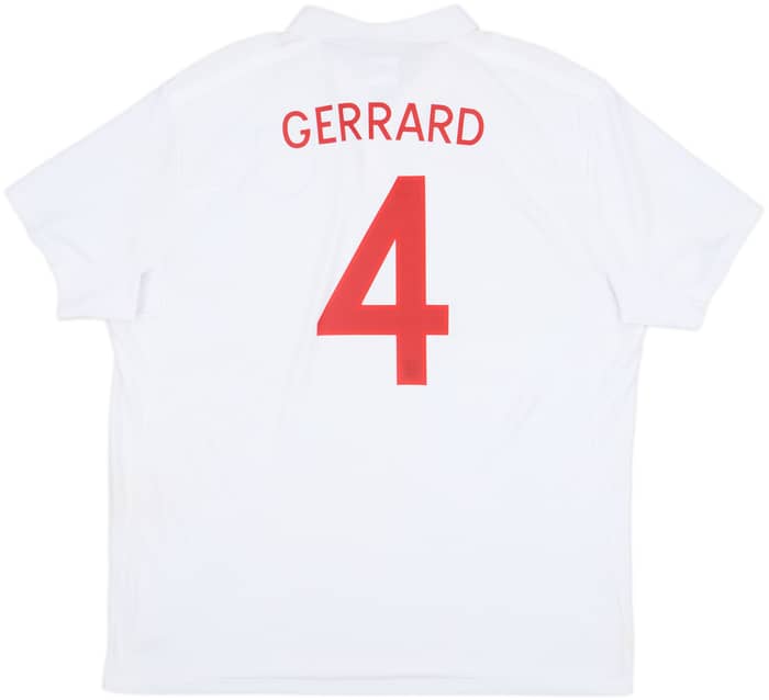 2009-10 England Home Shirt Gerrard #4 - 9/10 - (3XL)
