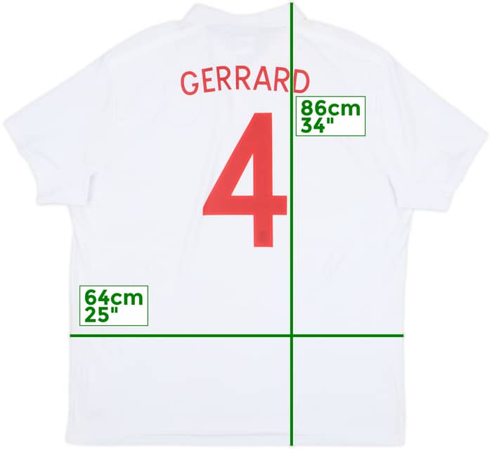 2009-10 England Home Shirt Gerrard #4 - 9/10 - (3XL)