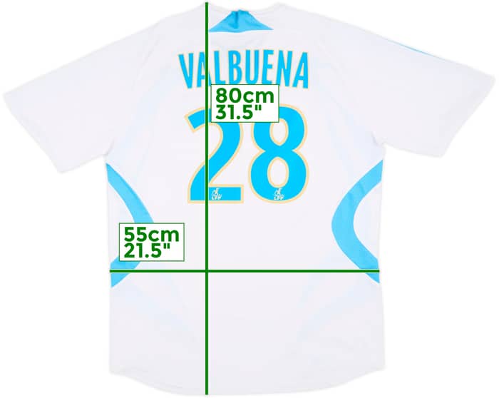 2007-08 Olympique Marseille Home Shirt Valbuena #28 - 7/10 - (L)