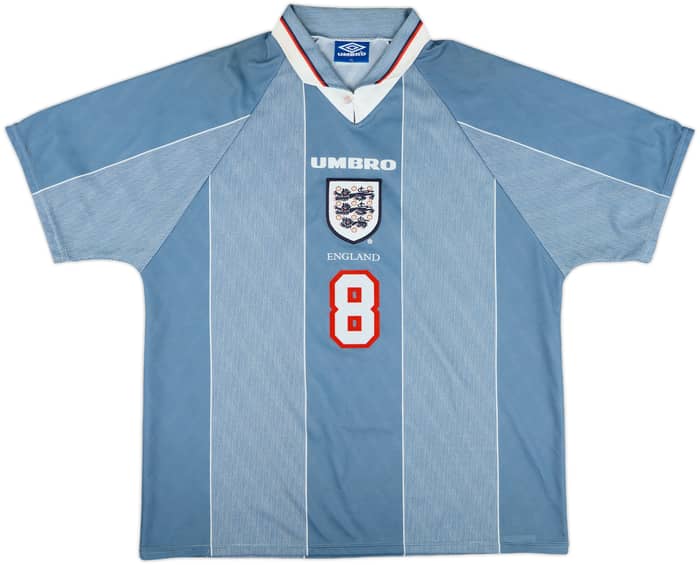 1996-97 England Away Shirt Gascoigne #8 - 9/10 - (XL)