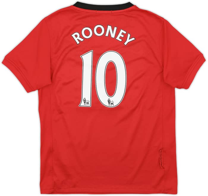 2009-10 Manchester United Home Shirt Rooney #10 - 8/10 - (S.Boys)