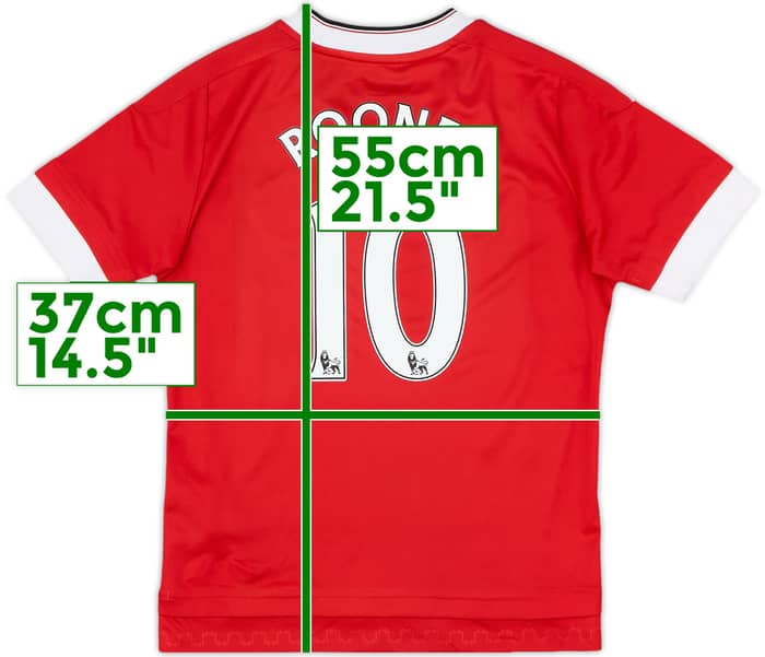 2015-16 Manchester United Home Shirt Rooney #10 - 10/10 - (S.Boys)