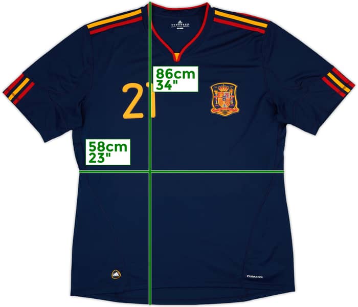 2010-11 Spain Away Shirt Silva #21 - 8/10 - (XXL)