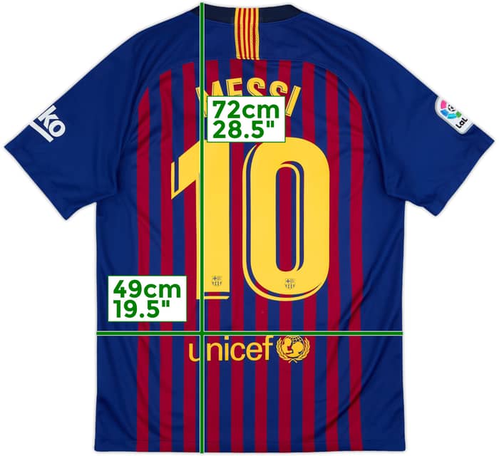 2018-19 Barcelona Home Shirt Messi #10 - 9/10 - (M)
