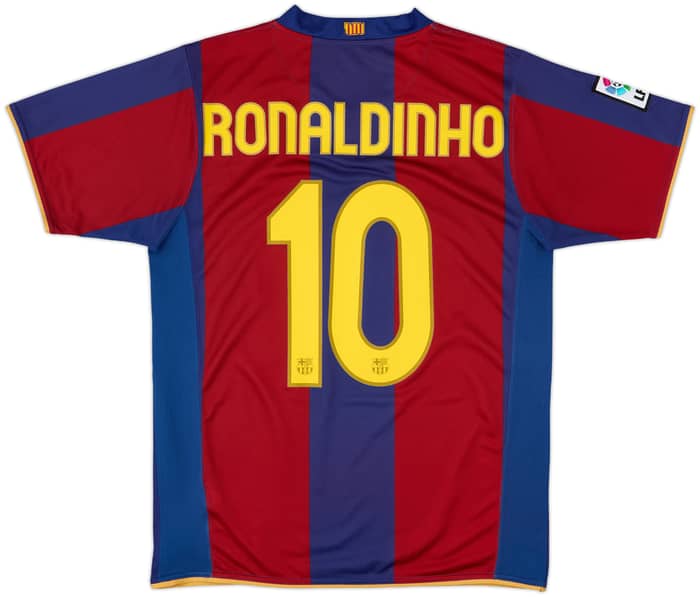 2007-08 Barcelona Home Shirt Ronaldinho #10 - 6/10 - (M)
