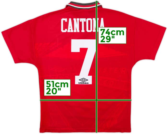 1994-96 Manchester United Home Shirt Cantona #7 - 6/10 - (M)
