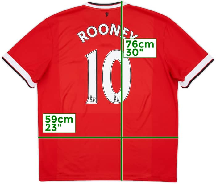 2014-15 Manchester United Home Shirt Rooney #10 - 6/10 - (XL)
