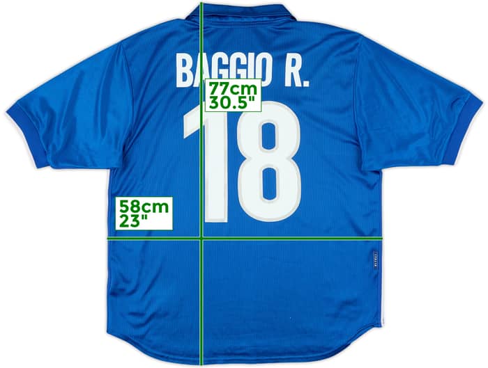 1997-98 Italy Home Shirt Baggio R. #18 - 8/10 - (L)
