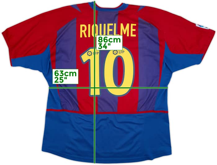 2002-03 Barcelona Home Shirt Riquelme #10 - 6/10 - (XL)