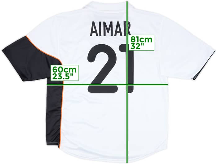 2001-02 Valencia Home Shirt Aimar #21 - 7/10 - (XL)