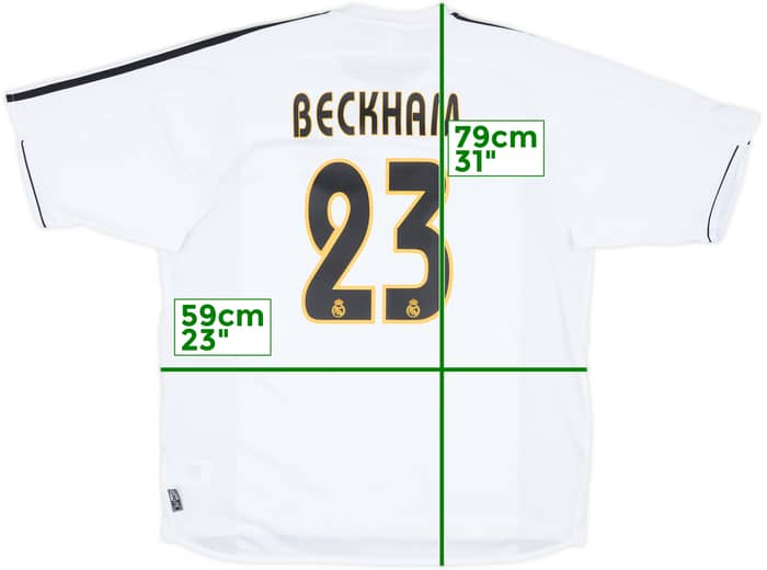 2003-04 Real Madrid Home Shirt Beckham #23 - 8/10 - (XL)