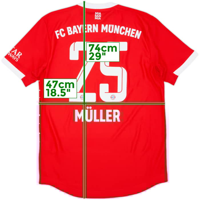 2022-23 Bayern Munich Authentic Home Shirt Muller #25 (S)