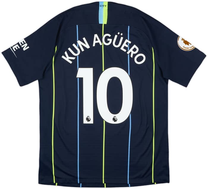 2018-19 Manchester City Authentic Away Shirt Kun Aguero #10 - 10/10 - (L)