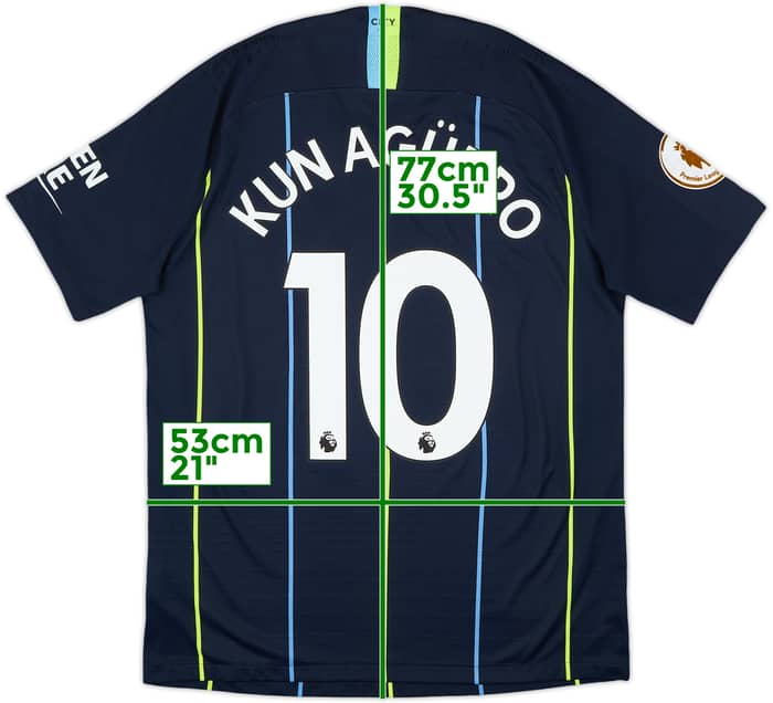 2018-19 Manchester City Authentic Away Shirt Kun Aguero #10 - 10/10 - (L)