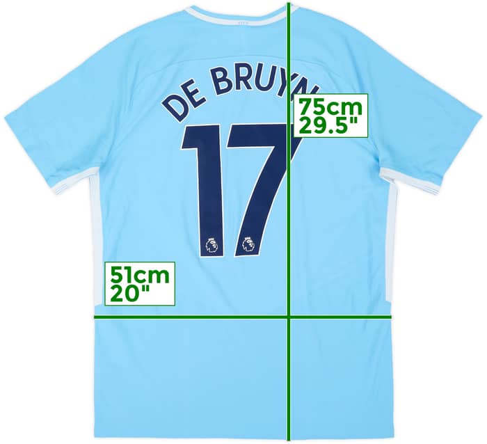 2017-18 Manchester City Authentic Home Shirt De Bruyne #17 - 8/10 - (L)