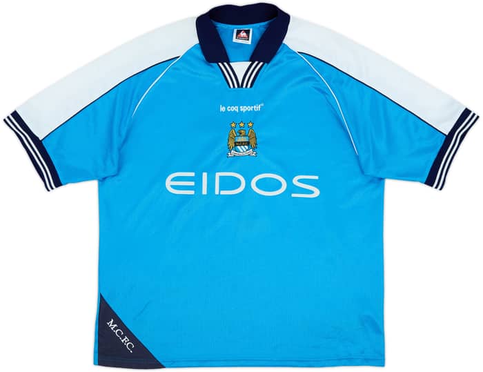 1999-01 Manchester City Home Shirt Dickov #9 - 8/10 - (L)