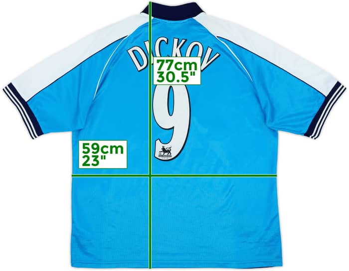 1999-01 Manchester City Home Shirt Dickov #9 - 8/10 - (L)