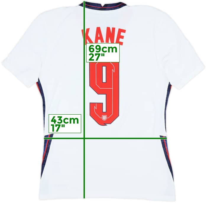 2020-22 England Authentic Home Shirt Kane #9 - 10/10 - (M)