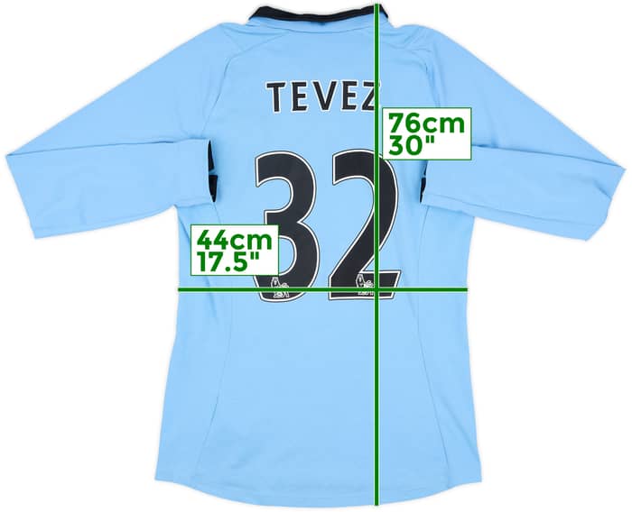2012-13 Manchester City Home L/S Shirt Tevez #32 - 8/10 - (M)