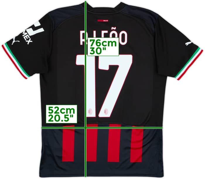 2022-23 AC Milan Home Shirt R.Leao #17 - 9/10 - (M)
