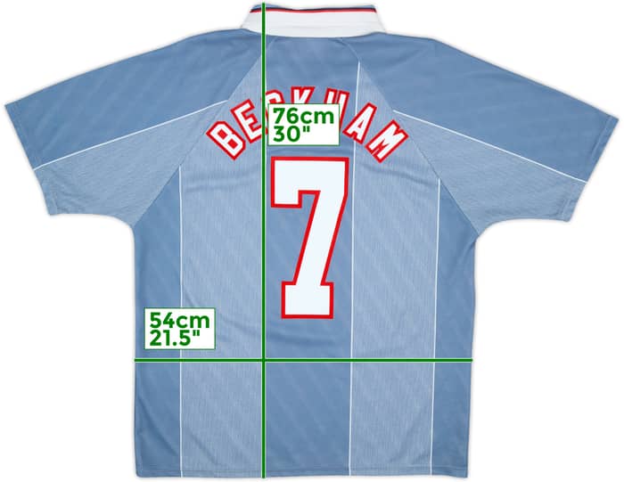 1996-97 England Away Shirt Beckham #7 - 9/10 - (L)