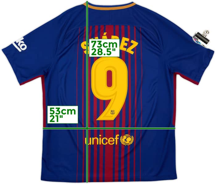 2017-18 Barcelona Home Shirt Suarez #9 - 8/10 - (L)