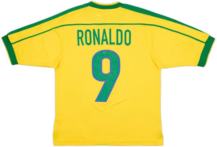 1998-00 Brazil Home Shirt Ronaldo #9 - 6/10 - (S)